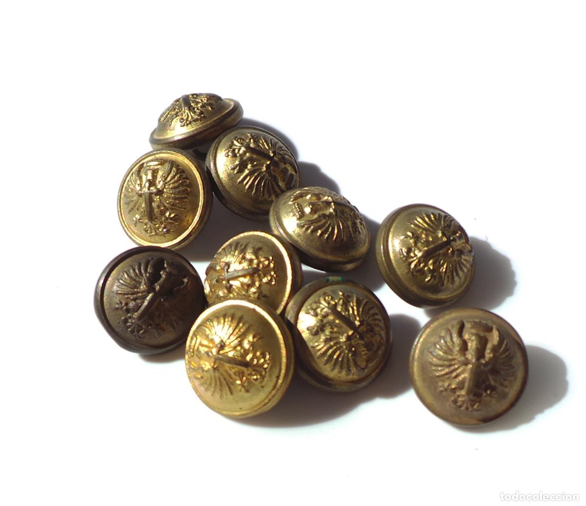 Militaria: LOTE DE BOTONES, EJERCITO DE ESPA&Ntilde;A, &Eacute;POCA DE FRANCO. .- 1,5 CM DE DI&Aacute;METRO. APROX.