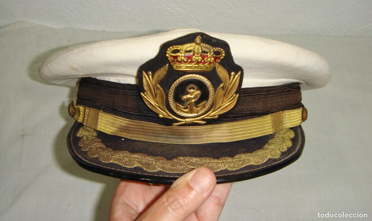 Militaria: Gorra de plato de oficial de la Armada Espa&ntilde;ola &middot; &Eacute;poca de Juan Carlos I