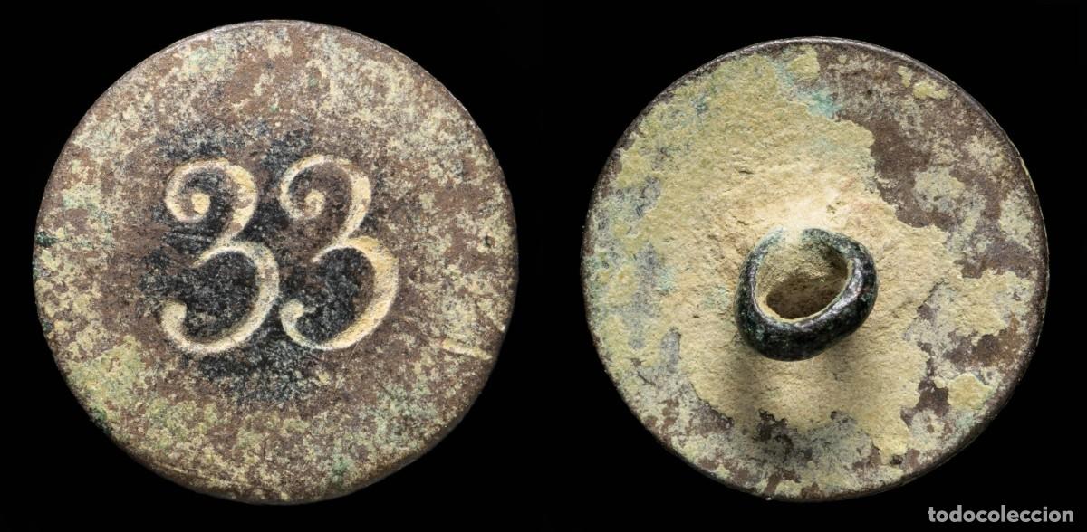 Militaria: Button 33st line English, Napoleonic wars - 19 mm.