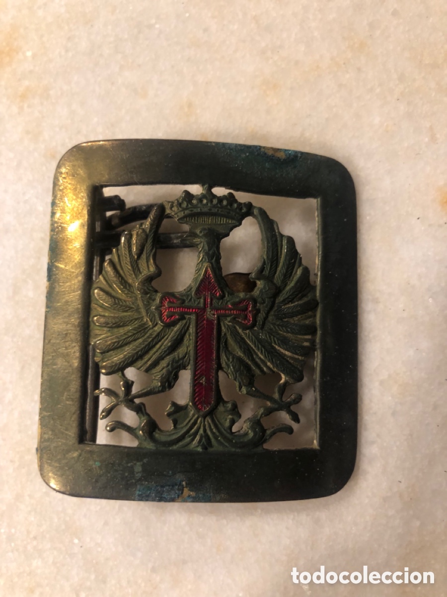 Militaria: Antigua hebilla militar espa&ntilde;ola franquista, epoca de Franco.