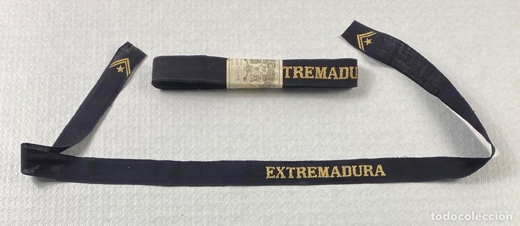 Militaria: Cinta para gorro Lepanto de tripulante del Crucero Protegido de 2&ordf; Clase EXTREMADURA 1900 Original