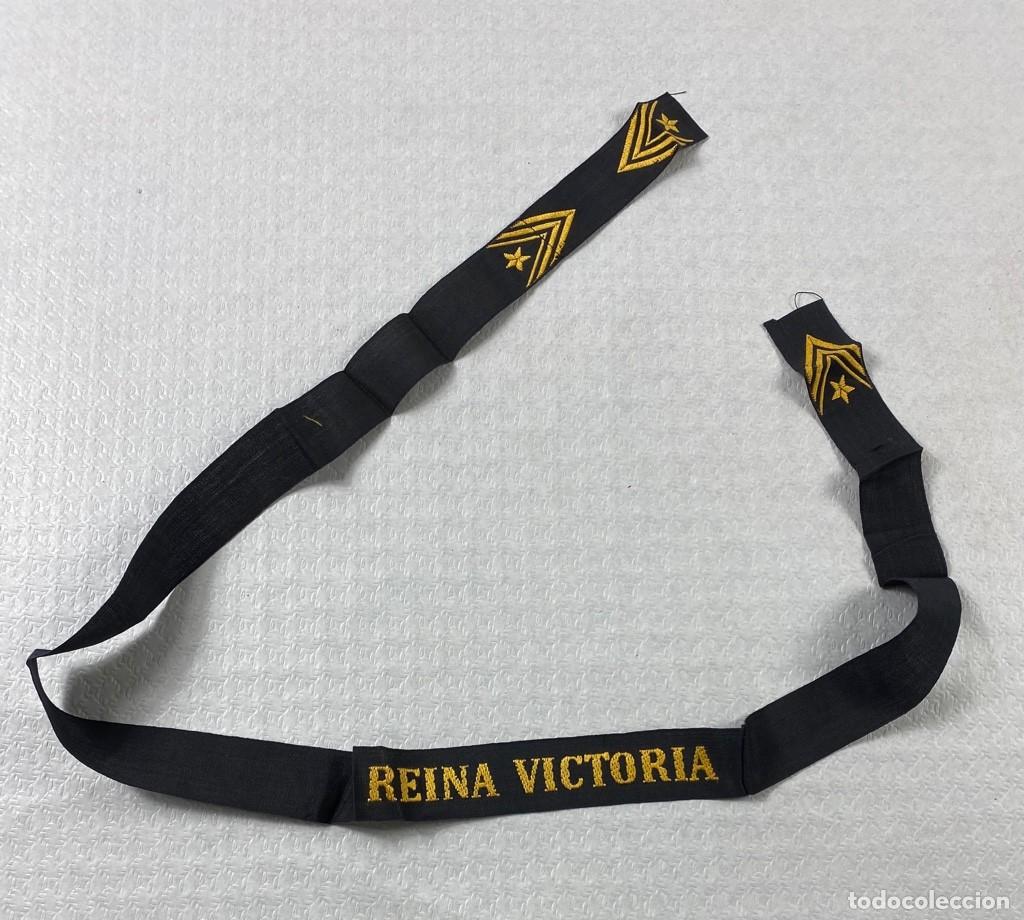 Militaria: Cinta para gorro Lepanto de tripulante del Crucero REINA VICTORIA 1920 Original VARIANTE