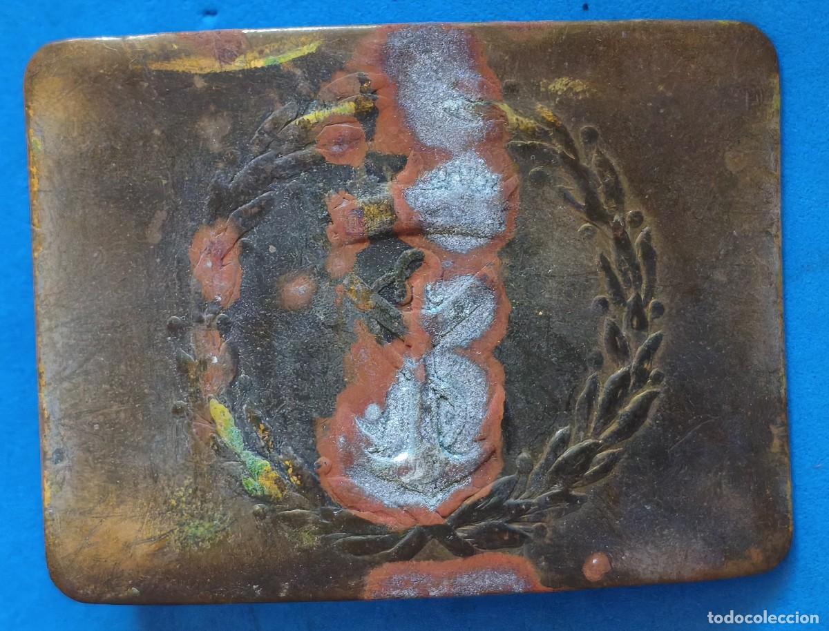 Militaria: Armada Espa&ntilde;ola. Hebilla. Para tropa de Mariner&iacute;a e Infanter&iacute;a de Marina. 1&ordf; &Eacute;poca de Franco.