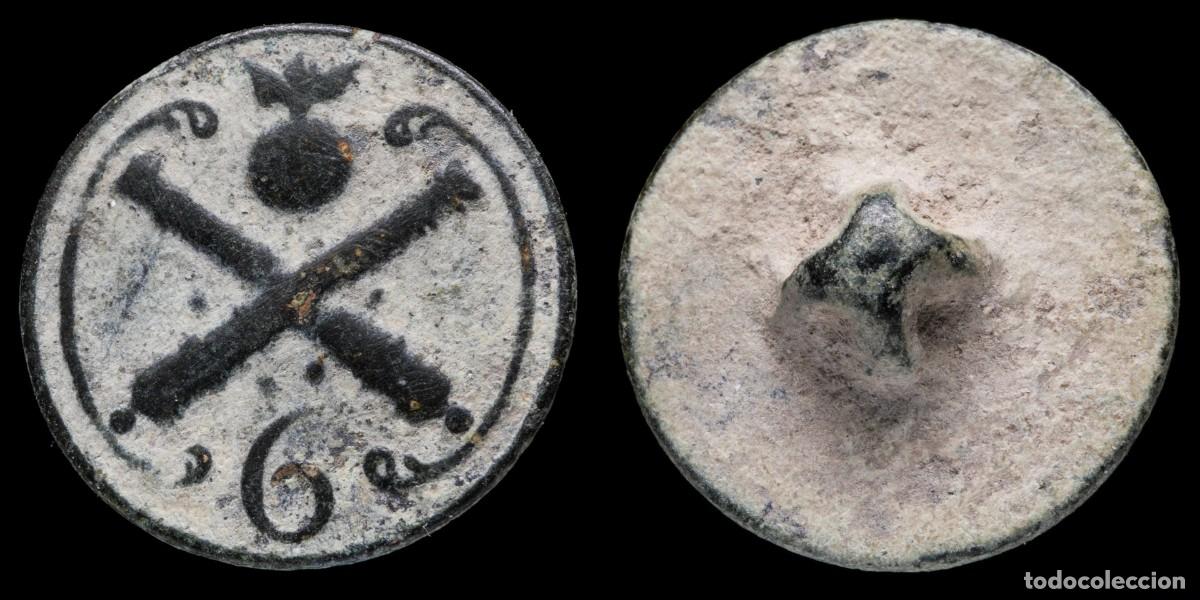 Militaria: Button Artillery French Regiment 6, Napoleonic wars - 17 mm.
