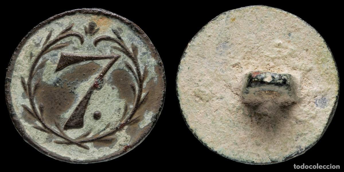 Militaria: Button Spanish Independence War, Regiment 7 Cavalry Josefina - 19 mm