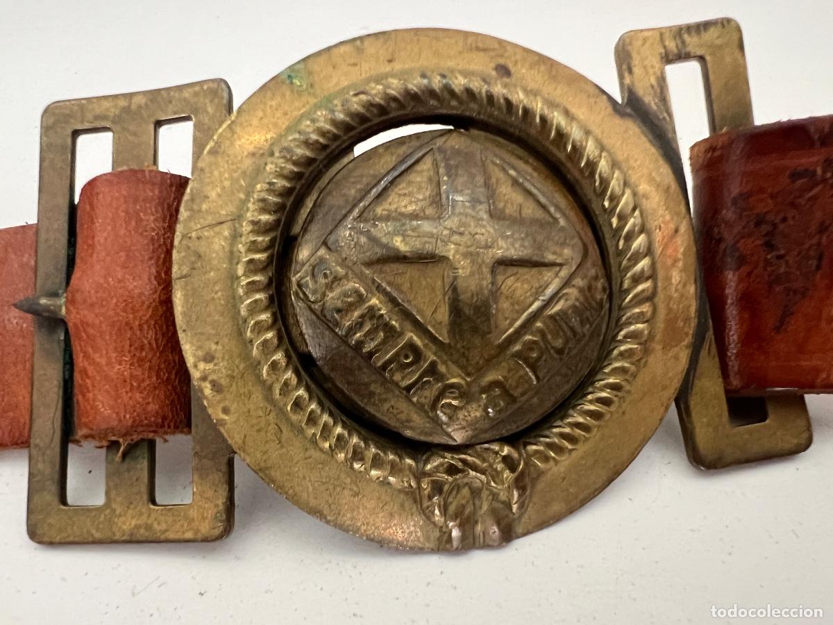 Militaria: BOYS SCOUTS CINTURON CON HEBILLA ORIGINAL - Foto 2