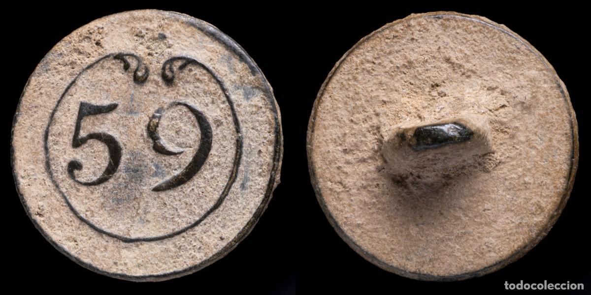 Militaria: Button 59 th line Infantry French army, Napoleonic wars - 16 mm.