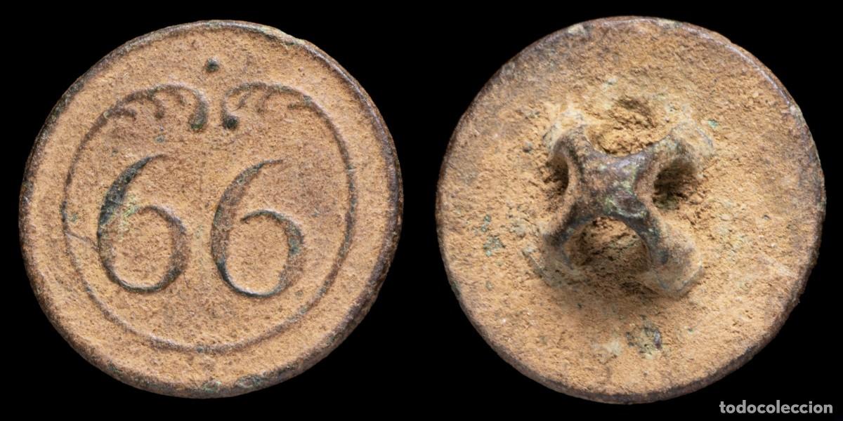 Militaria: Button 66 th line Infantry French army, Napoleonic wars - 16 mm.