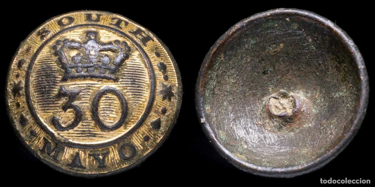 Militaria: British Military Button, Regiment 30 South Mayo - 20 mm
