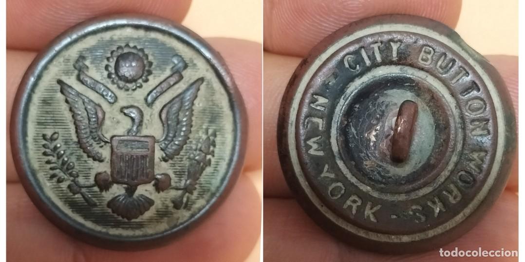 Militaria: Bot&oacute;n Ej&eacute;rcito de los EE. UU. de la &eacute;poca de la Primera Guerra Mundial, Nueva York 28mm