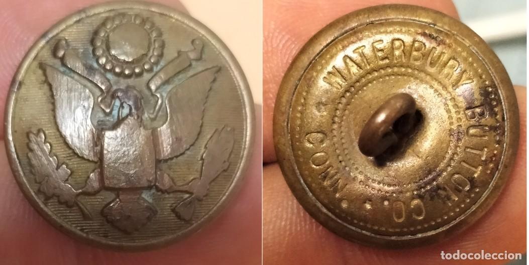 Militaria: Bot&oacute;n Ej&eacute;rcito de los EE. UU. de la &eacute;poca de la Primera Guerra Mundial, waterbury 24mm