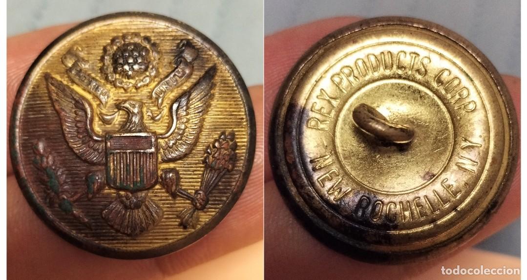 Militaria: Bot&oacute;n Ej&eacute;rcito de los EE. UU. de la &eacute;poca de la segunda Guerra Mundial, New Rochelle 28mm