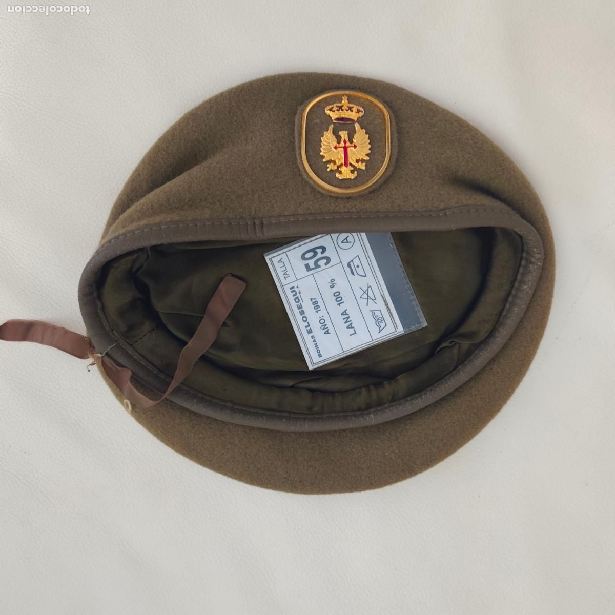 Militaria: BOINA MILITAR ESPA&Ntilde;OLA 1986 ELOSEGUI &ndash; TALLA 59 &ndash; INSIGNIA ORIGINAL