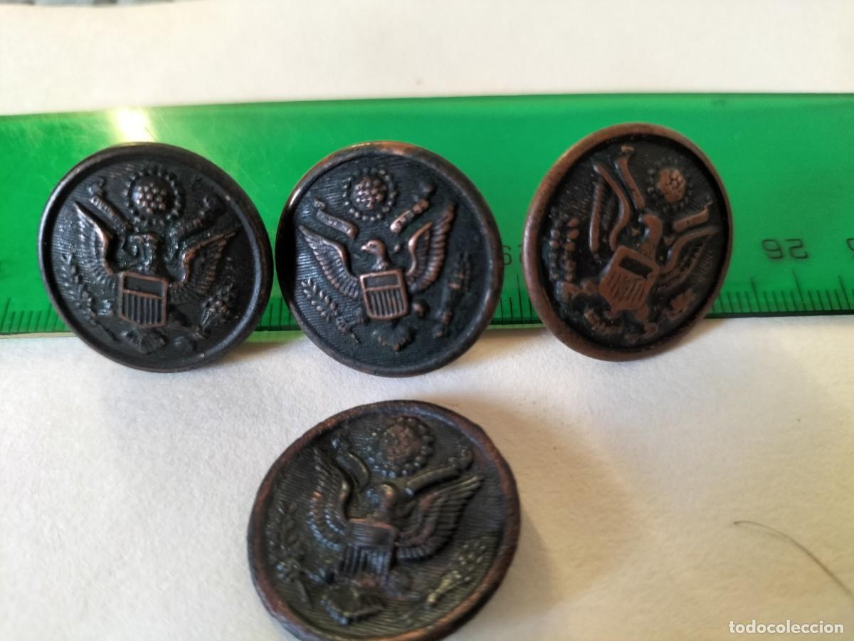 Militaria: Lote 4 BOTONES MILITARES EJERCITO ESTADOUNIDENSE EEUU- 1&ordf; GUERRA MUNDIAL