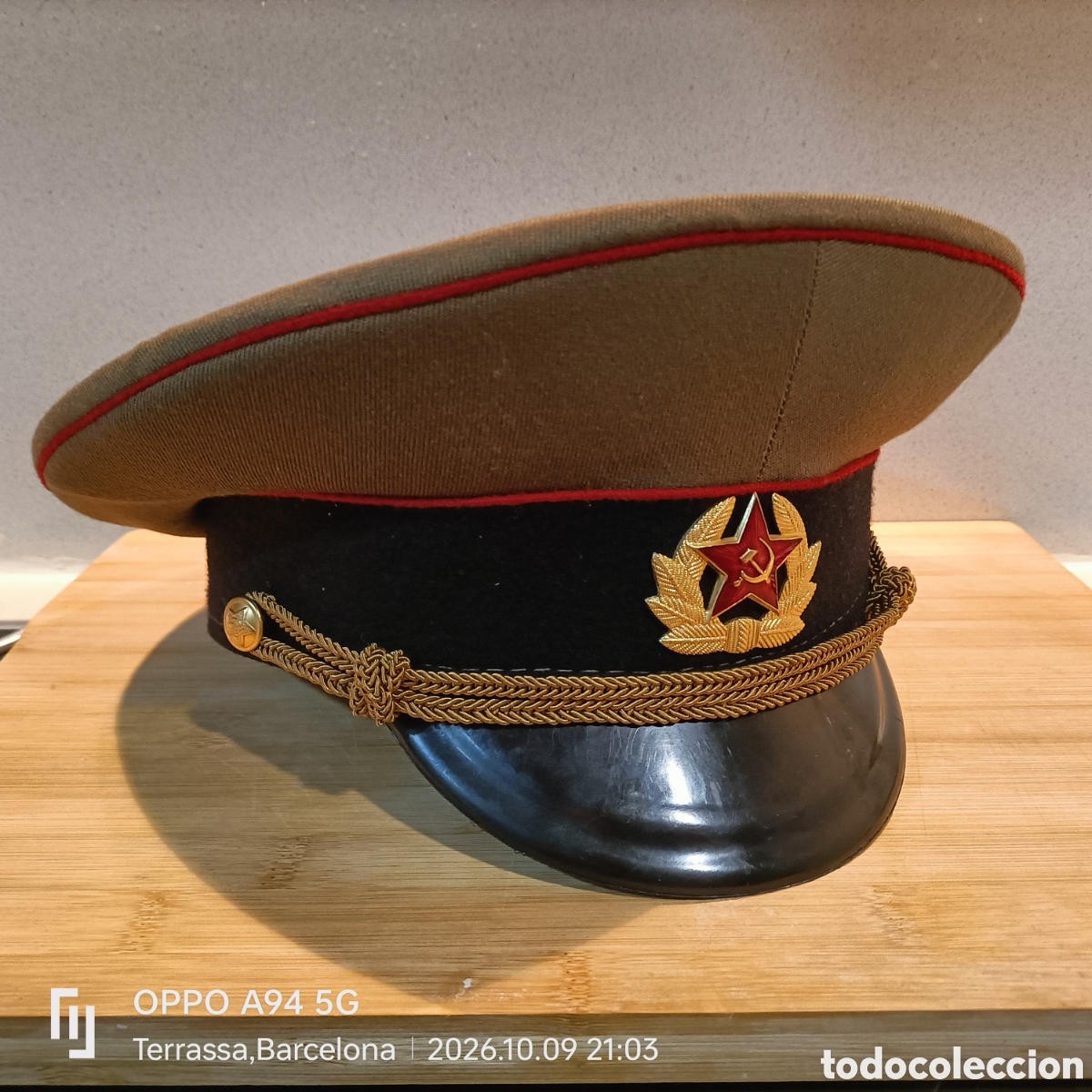 Militaria: Gorra de Plato Sovi&eacute;tica Artiller&iacute;a M69