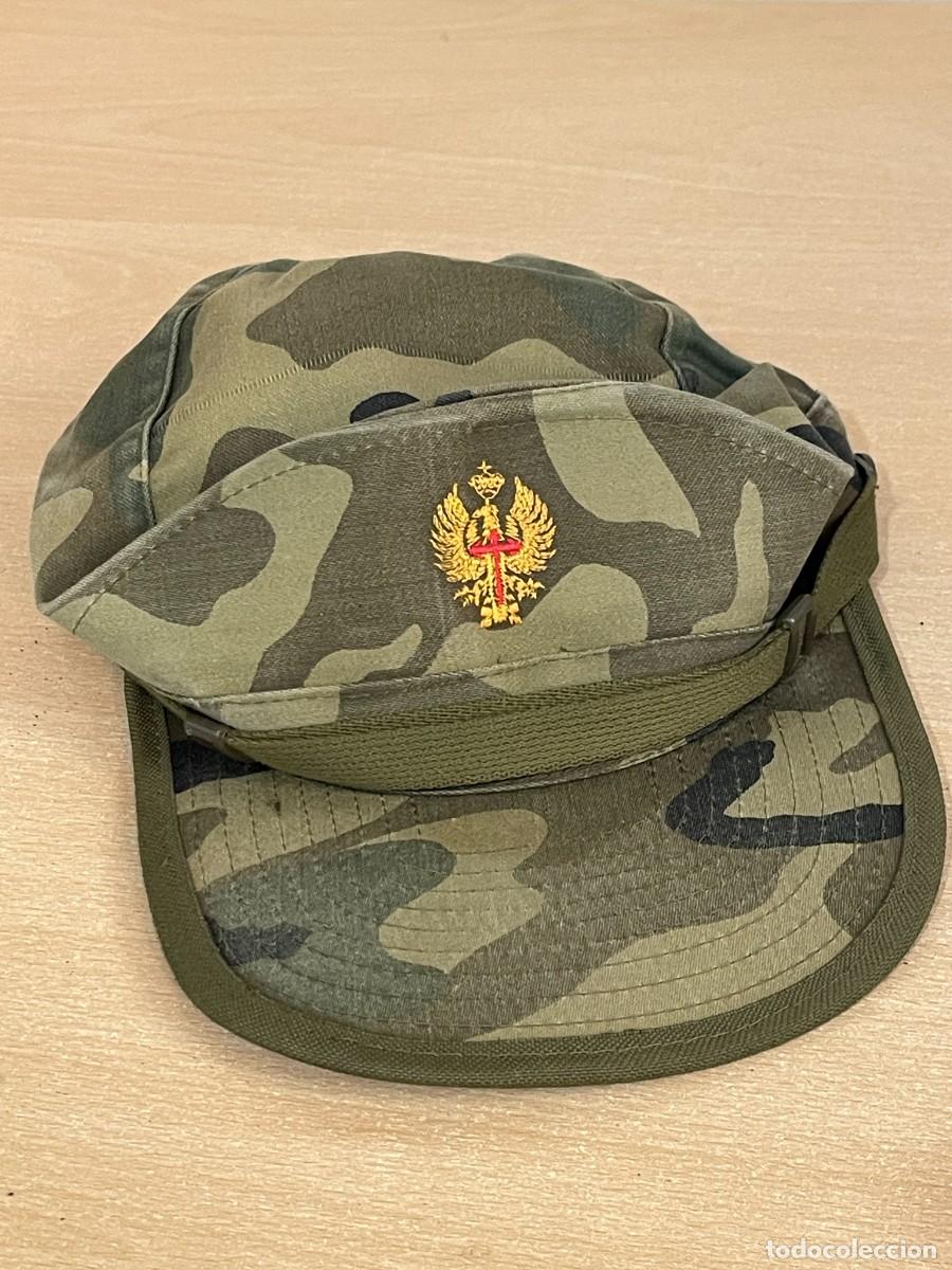 Militaria: Antigua GORRA de faena camuflaje Ej&eacute;rcito Espa&ntilde;ol de Tierra Talla M Manufacturas Valle cap a&ntilde;os 80
