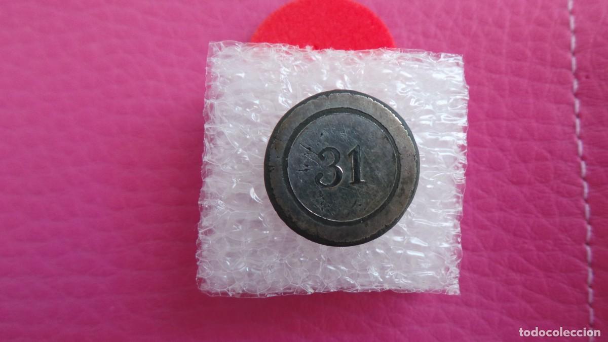 Militaria: Bot&oacute;n ingl&eacute;s del 31st Reg of Foot
