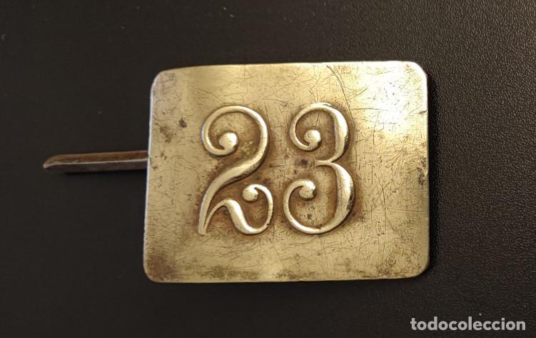 Militaria: HEBILLA MILITAR EJ&Eacute;RCITO ESPA&Ntilde;OL, 23 REGIMIENTO DE INFANTER&Iacute;A VALENCIA, SIGLO XIX O PPIOS. DEL XX