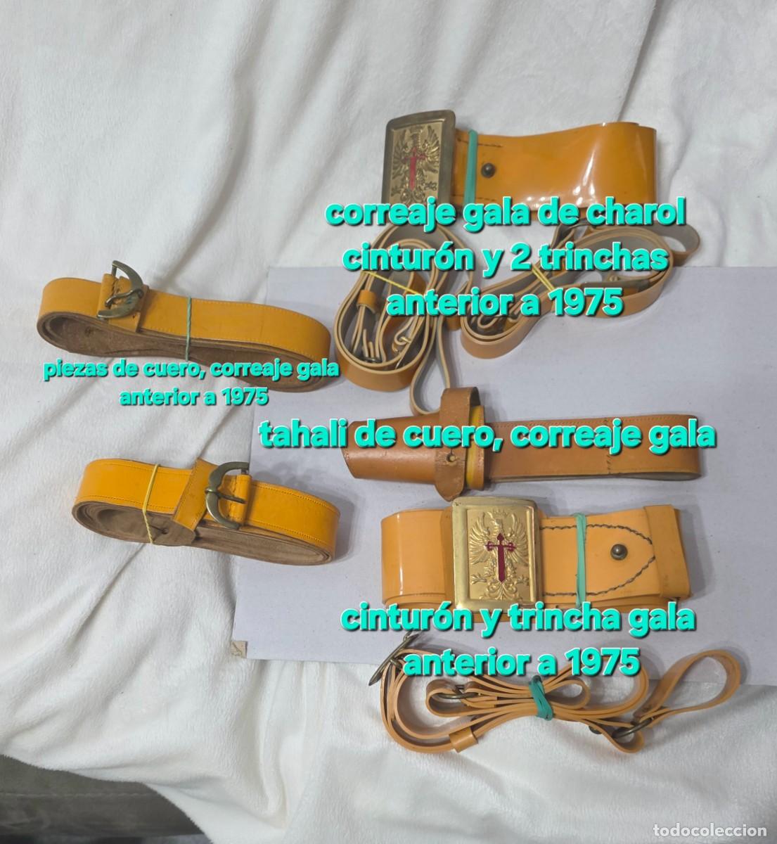 Militaria: Lote de correaje gala y tahali guardia civil, anterior a 1975
