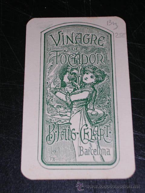 Miniaturas de perfumes antiguos: TARJETA PERFUMADA ,VINAGRE DE TOCADOR,B.FAIG GELART,BARCELONA,10X6 CM.
