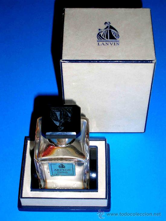 Miniaturas de perfumes antiguos: Antiguo frasco vac&iacute;o perfume Lanvin Arpege Paris France. Con su caja original
