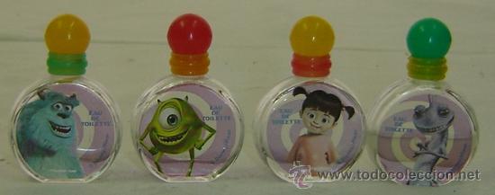 Miniatures of antique perfumes: JUEGO FRASCOS VACIOS COLONIA MONSTRUOS S.A. DISNEY PIXAR-VACIOS