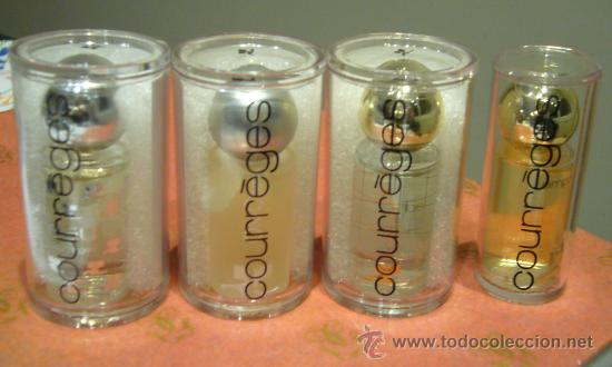 Miniaturas de perfumes antiguos: LOTE DE 4 MINIATURAS PRECIOSAS DE COURR&Egrave;GES