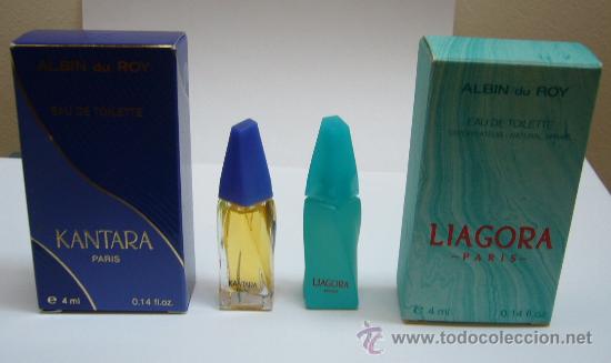 Miniaturas de perfumes antiguos: DUO MINIATURAS DE PERFUME ALBIN DU ROY : LIAGORA Y KANTARA