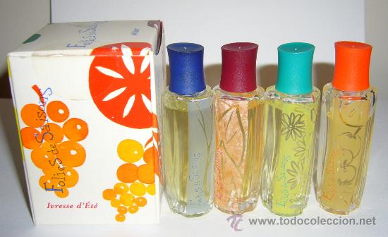 Miniaturas de perfumes antiguos: COFFRET DE 4 MINIATURAS DE PERFUME YVES ROCHER &rdquo;FOLIES DE SAISONS&rdquo;