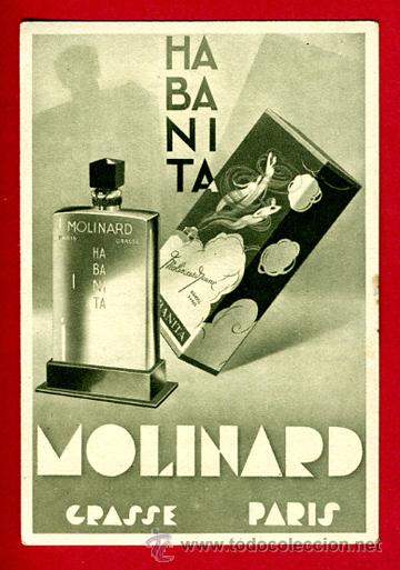 Miniaturas de perfumes antiguos: TARJETA PERFUME, ANTIGUA , HABANITA , MOLINARD PARIS , ORIGINAL , TP107