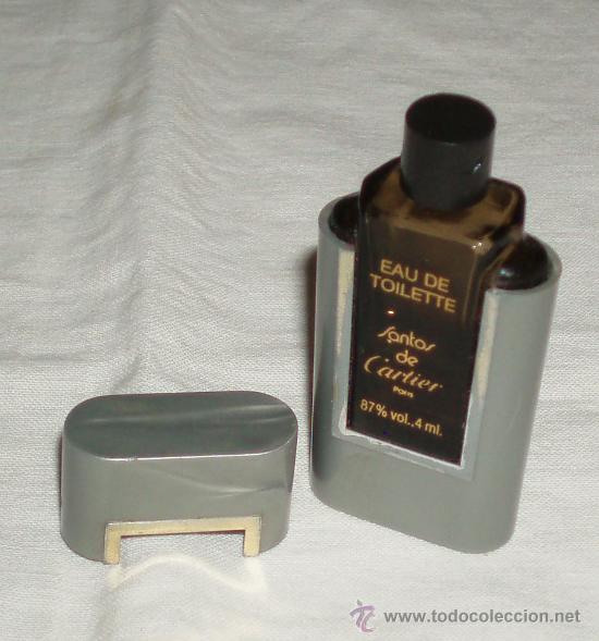 Miniaturas de perfumes antiguos: miniatura de eau de toilette Santas de Cartier medio llena