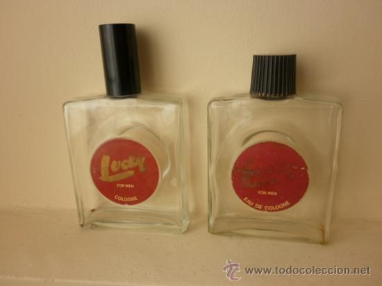 Miniaturas de perfumes antiguos: 2 FRASCOS DE EAU DE COLOGNE LUCKY FOR MEN - Foto 1