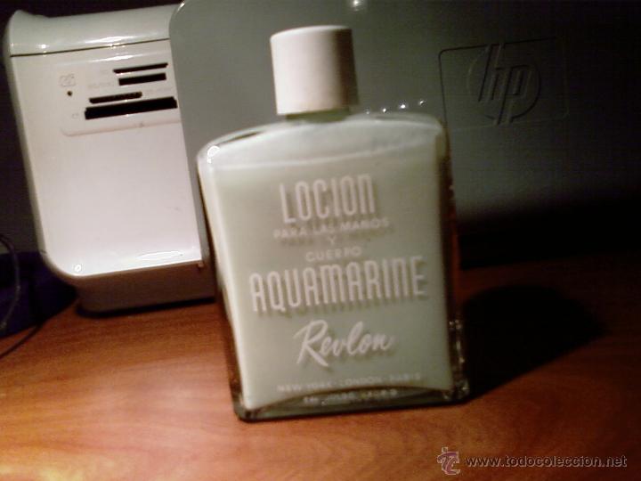 Miniaturas de perfumes antigos: ANTIGUO FRASCO DE LOCI&Oacute;N AQUAMARINE --- REVLON --- CON SU CONTENIDO ORIGINAL --- A&Ntilde;OS 60??