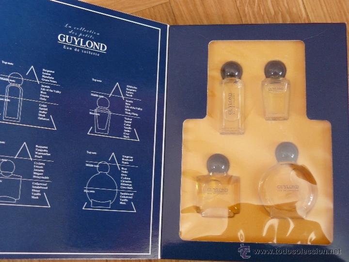 &Eacute;chantillons de parfums anciens: Lote de 4 miniaturas de perfume de la marca Guylong