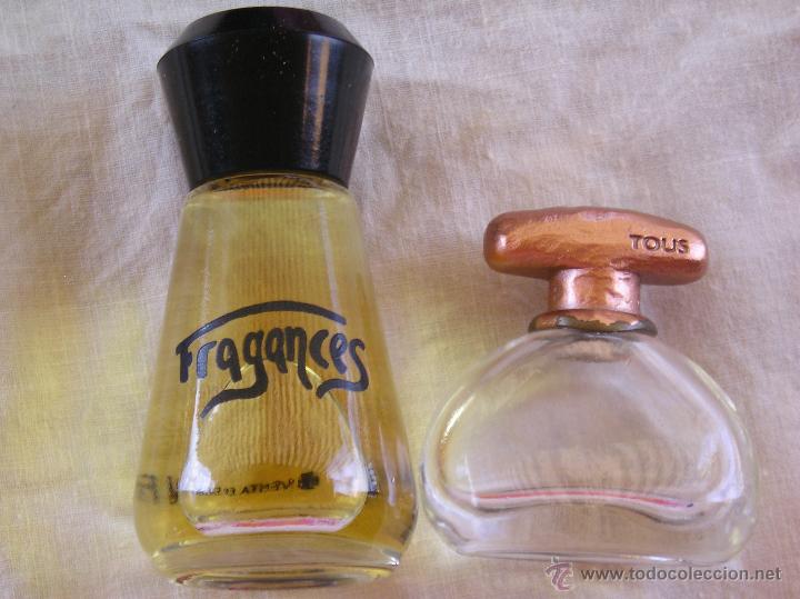 Miniatures of antique perfumes: **LOTE DE DOS MINIATURAS DE PERFUME UNA ESTA LLENA Y LA DE TOUS VACIA**