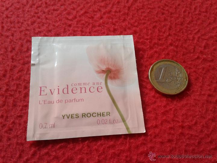 Miniaturas de perfumes antigos: PEQUE&Ntilde;O SOBRE SIN ABRIR MUESTRA DE AGUA DE PERFUME YVES ROCHER FABRICADO EN FRANCIA EVIDENCE
