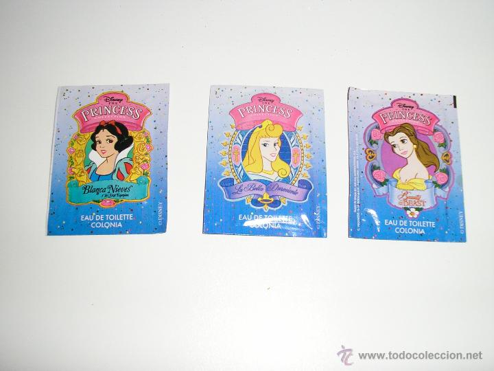 Miniaturas de perfumes antigos: ANTIGUOS SOBRES DE TOALLITAS COLONIAS INFANTIL PRINCESAS DISNEY