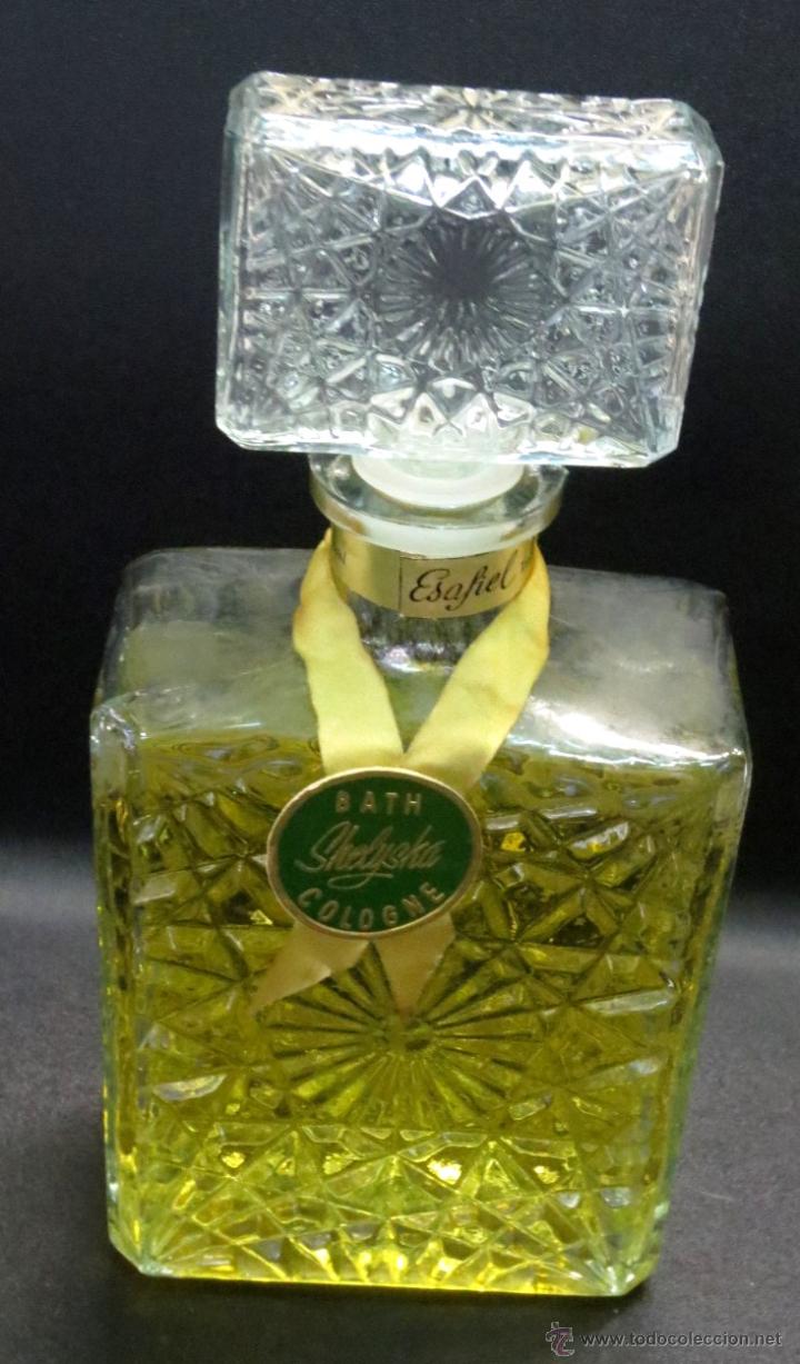 Miniaturas de perfumes antigos: BOTELLA CRISTAL CON COLONIA BATH SHELYSKA COLOGNE ESAFIEL INTERNATIONAL