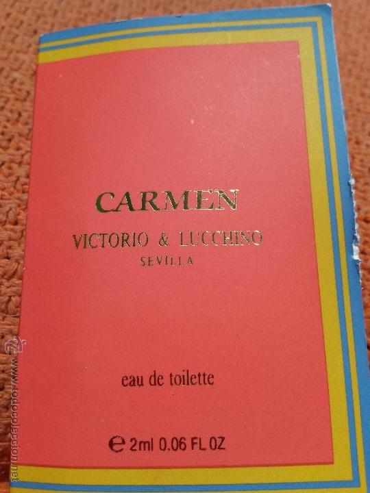 Miniaturas de perfumes antigos: MUESTRA MINIATURA COLONIA CARMEN DE VICTORIO LUCCHINO