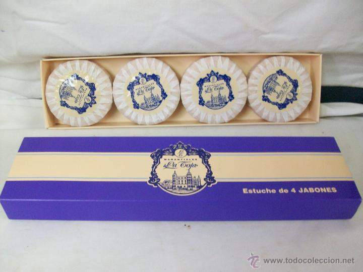 Miniaturas de perfumes antigos: ESTUCHE CUATRO JABONES-LA TOJA