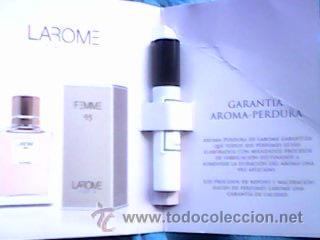 Miniaturas de perfumes antiguos: miniatura perfume probador - Femme Larome Par&iacute;s - en estuche original sin uso