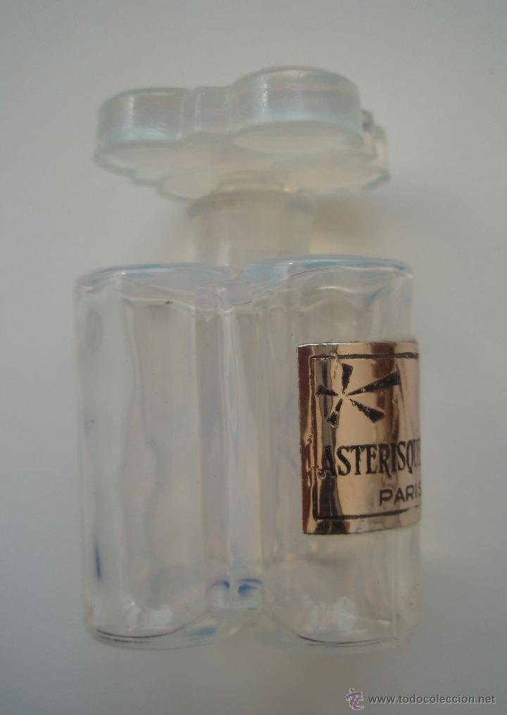 Miniaturen von alten Parf&uuml;men: BOTELLA DE PERFUME. VIDRIO PRENSADO, NACARADO. ASTERISQUE. PARIS. VACIA.