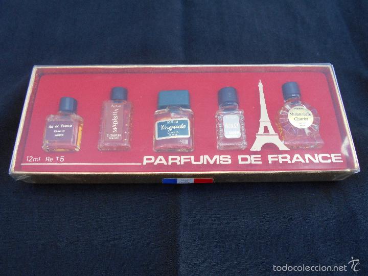 Miniaturas de perfumes antiguos: ESTUCHE CON CINCO FRASCOS DE PERFUMES DE FRANCE - Foto 1 - 60944275