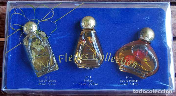 Miniaturas de perfumes antigos: Estuche con 3 Perfumes Art' Fleurs Collection de Arche Creations (Paris)