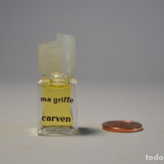 Miniaturas de perfumes antiguos: MINIATURA COLONIA PERFUME MA GRIFFE CARVEN PARIS SIN CAJA PEQUEÑO FRASCO PIEZA COLECCIONISMO. Lote 91449250