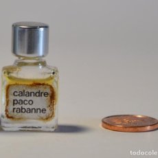 Miniaturas de perfumes antiguos: MINIATURA COLONIA PERFUME CALANDRE PACO RABANNE PARIS PEQUEÑO FRASCO PIEZA COLECCIONISMO. Lote 91391605