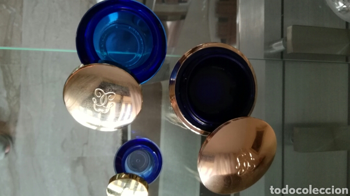 Miniaturas de perfumes antigos: Botes de cristal de cremas guerlain paris