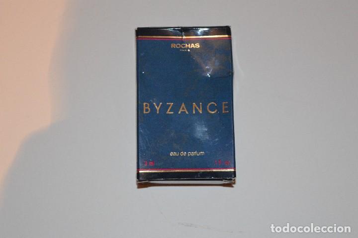&Eacute;chantillons de parfums anciens: MINIATURA COLONIA PERFUME BYZANCE EAU DE PARFUM ROCHAS PARIS S&Oacute;LO CAJA NO INCLUYE FRASCO