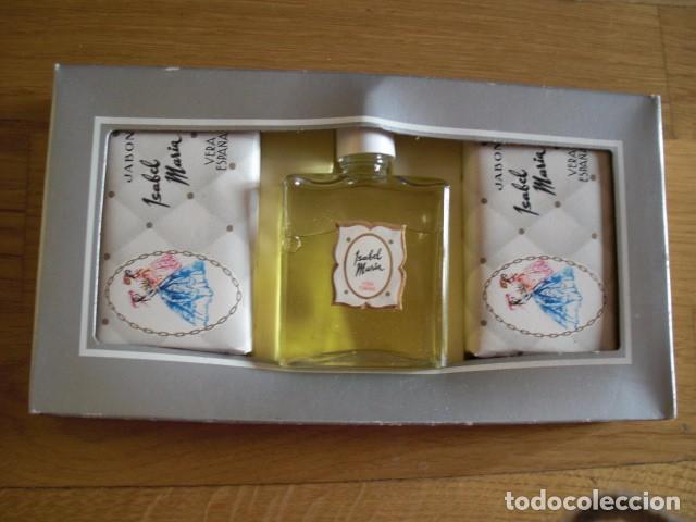 Miniatures of antique perfumes: CAJA DE 2 PASTILLAS DE JAB&Oacute;N Y 1 FRASCO DE COLONIA ISABEL MARIA VERA