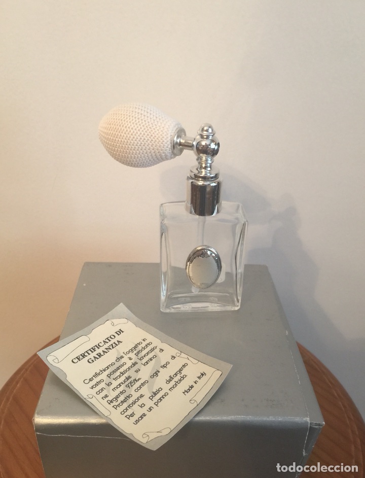 Miniaturas de perfumes antiguos: PERFUMERO DE CRISTAL Y PLATA - Foto 1